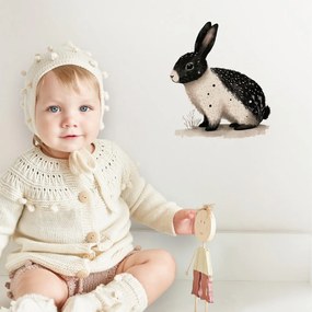 Coniglietto bianco e nero - adesivo per camera dei bambini | Inspio