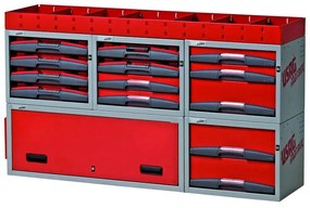 Armadietto da officina USAG Composizione per allestimento furgone in acciaio 8 cassetti 1 ripiani, L 148.5 x P 37.5 x H 85.4 cm