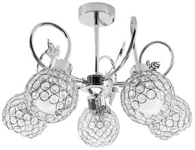 Lampadario in cristallo con foglie in metallo APP636-5C