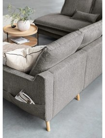 Divano letto angolare grigio (angolo sinistro/"U") Charming Charlie - Miuform