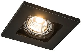 Set di 10 faretti incassati quadrati neri - Qure