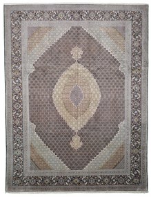 Tabriz Tappeto 400x300 Nero (Iran) Annodato A Mano