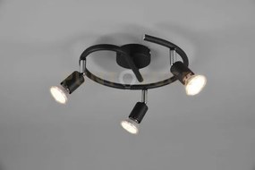 Paris senza lampadina girandola 3 luci nero attacco gu10 d. 26cm