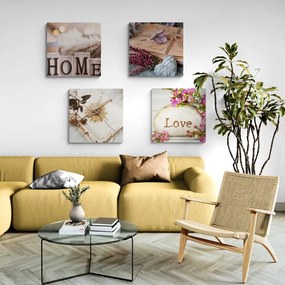 Set di quadri – Natura morta accogliente con scritte