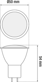 Faretto LED MR16 6W angolo 120° 12/24V AC/DC Colore Bianco Caldo 3.000K