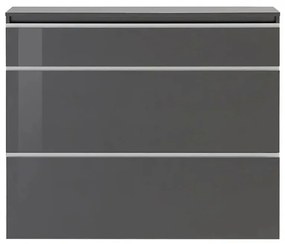 Scarpiera moderna MAGIC con 2 ante a battente e 1 antina a ribalta, laccato in antracite