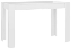Tavolo da pranzo bianco lucido 120x60x76 cm legno multistrato