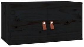 Pensile nero 60x30x30 cm in legno massello di pino
