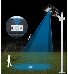Lampada stradale solare LED con sensore LED/60W/6V 6500K IP65 + telecomando