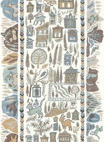 Lewis & Wood Carta da parati Ravi Ribbon - Aqua Vita