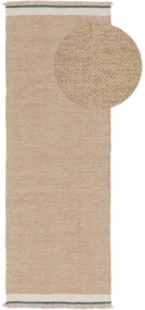 benuta Pop Tappeto passatoia in lana Karla Beige 80x250 cm - Tappeto fibra naturale
