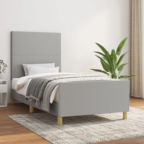 Giroletto Senza Materasso Grigio Chiaro 100x200 Cm Tessuto /