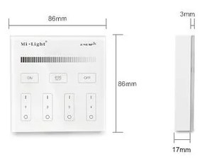 Pannello Full Touch WiFi Dimmer 4-Zone, base magnetica - White Colore del corpo Bianco