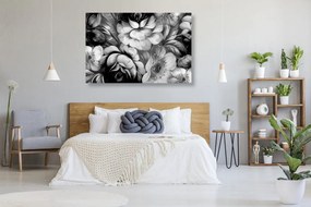 Stampa su tela – Mondo impressionista dei fiori in bianco e nero
