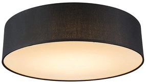 Plafoniera nera 40 cm con LED incluso - Drum LED