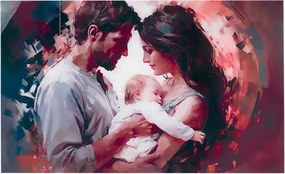 Quadro in vetro temperato 100x60 cm moderno - Famiglia