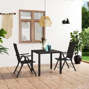 Set Da Pranzo Da Giardino 3 Pz Nero /