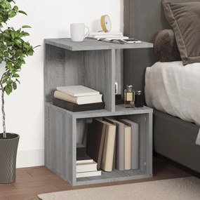Comodino Grigio Sonoma 35x35x55 Cm İn Legno Multistrato /