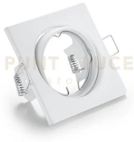 Jura faretto da incasso quadrato orientabile bianco 8x8cm attacco gu10