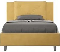 Letto imbottito 1 piazza e mezza 120x210 cm Appia - Senza rete,Microfibra,Ocra