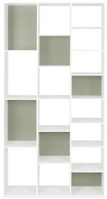 Libreria Con Vani A Cubo 92x30x178 Arctic Bizzotto Bianco-Verde Salvia