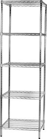 Scaffale 5 Ripiani 60x60x200 cm in Metallo Cromato Tosini...
