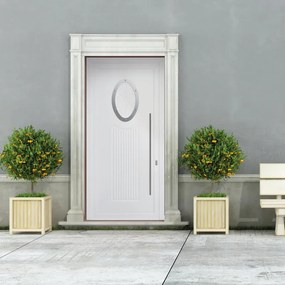 Porta d'ingresso Modern1 L 90 x H 210 cm in alluminio bianco, apertura spingere a sinistra