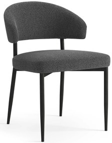 IRIS Antracite [Grigio Scuro] (tessuto Monza 130) - MODERNA SEDIA IMBOTTITA BOUCLÉ PER SALONE/SALA DA PRANZO LOFT