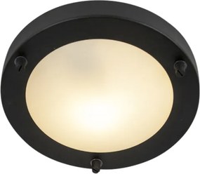 Plafoniera moderna nera 18 cm IP44 - Yuma