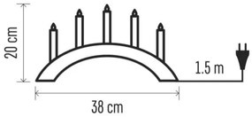 Candeliere natalizio 5xE10/15W/230V bianco