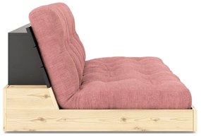 Divano letto in velluto a coste rosa 196 cm Base - Karup Design