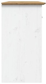 Credenza bodo 115x43x79,5 cm legno massello pino bianco marrone