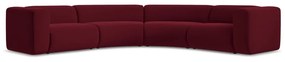Divano angolare burgundy con rivestimento in velluto Ekahi – Makamii