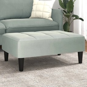 Poggiapiedi Grigio Chiaro 77x55x31 Cm İn Velluto /