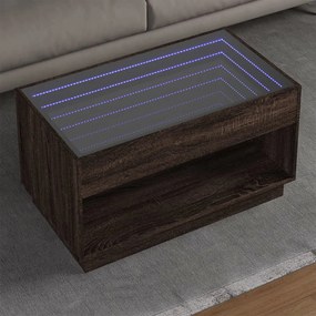 Tavolino Da Salotto Con Led Infinity Rovere Marrone 90x50x50 Cm /