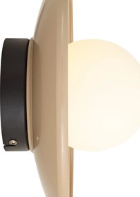 Plafoniera retrò beige con vetro opale - Lila