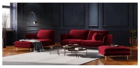 Divano rosso con rivestimento in velluto, 160 cm Florence - Cosmopolitan Design