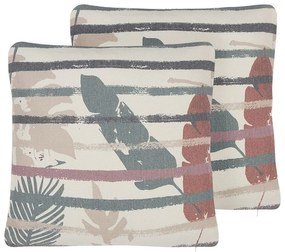 Set di 2 cuscini multicolore a strisce 45 x 45 cm BIDENS Beliani