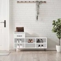 Scarpiera Bianco Lucido 102x36x60 cm in Legno Multistratocod mxl 78840