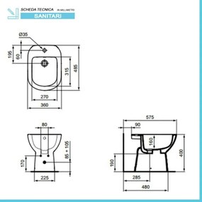 Sanitari Ideal Standard tradizionali scarico a parete e copriwater originale I.Life A
