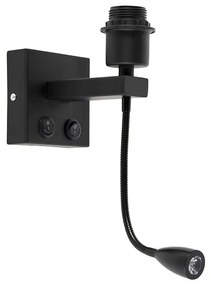 Lampada da parete moderna nera con braccio flessibile - Brescia Combi