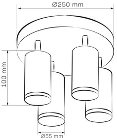 Faretto da bagno dimmerabile LED RGBW TURYN 4xGU10/6,5W/230V IP44 nero