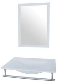 Mobile sottolavabo e lavabo Artus bianco L 70 x H 12 x P 50 cm