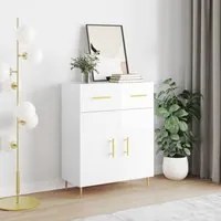 Credenza 69,5x34x90 cm in Legno Multistrato Bianco Lucido 827966