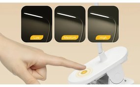 Aigostar - LED Lampada da tavolo ricaricabile dimmerabile con clip LED/2,5W/5V 1200mAh bianco