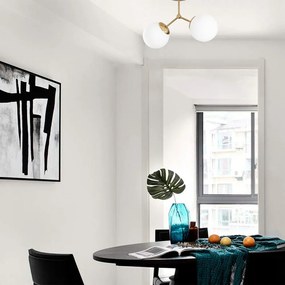 Lampada da soffitto di colore bianco-oro Damar - Opviq lights