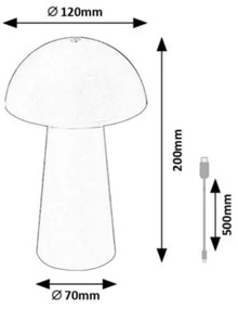 Rabalux 76036 - Lampada LED touch dimmerabile da esterno MIREO 1,5W/5V IP44 1200 mAh USB nera
