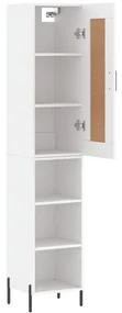 Credenza bianca 34,5x34x180 cm in legno multistrato