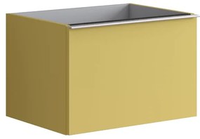 Mobile da bagno sotto lavabo Pixel plain giallo laccato opaco L 60 x H 40 x P 45.5 cm 2 cassetti, lavabo non incluso