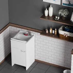 Mobile Lavatoio in PVC 45x50x85cm 1 Anta Forlani Honest Bianco...